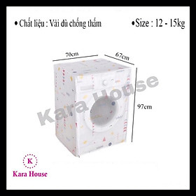 Áo trùm máy giặt cửa trước vải dù Kara House 12-15kg