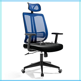 Ghế lưới nhân viên bọc nệm vải có tựa đầu chân xoay tăng giảm chiều cao nhập khẩu CM4253-M