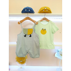Body yếm hình gấu cotton có thể tháo rời cho mùa hè tươi mát