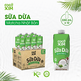 Thùng 12 hộp Sữa dừa Cocoxim Matcha 330ml hộp