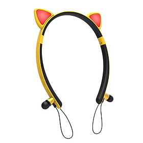 Cat Ear Bluetooth Headphones Wireless in Ear Headsets with Microphone LED Light for Girls Boys