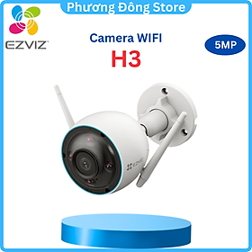 Camera Wifi Ngoài Trời EZVIZ H3 5M 3K Siêu Nét Tích Hợp AI Nhận Diện Vẫy Tay Chào - Có Màu Ban Đêm - Đàm Thoại 2 Chiều - Hàng chính hãng