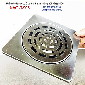 Mua Phễu thoát sàn chống hôi KAG-TS05  ga thoát sàn vuông 15x15cm ống D90 nước thoát nhanh giá tốt sử dụng tốt