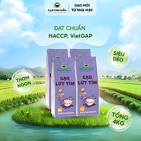 [TIẾT KIỆM] Combo 4 túi Gạo Lứt Tím Vinh Hiển - Tiết kiệm, siêu dẻo, healty, ngon cơm