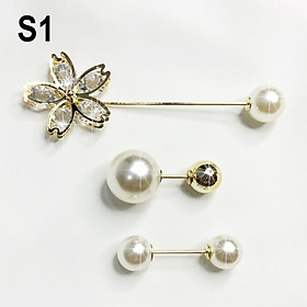 GOTI  - Set Bộ 5 Món Pin Cài Áo Siêu Hot, Hoặc Set Bộ 3 Trâm Cài Trang Trí Cổ Áo, Váy Đầm, Balo, Nón SET02