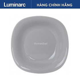 Đĩa (dĩa) thủy tinh đựng món xào, sốt Luminarc Carine Granit 21cm - N6612, dùng vi sóng, sản xuất Pháp