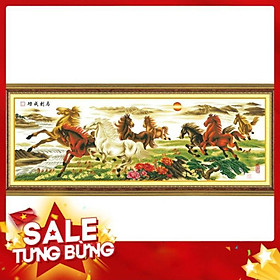 Tranh thêu chữ thập mã đáo thành công KT 248x94cm