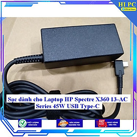 Sạc dành cho Laptop HP Spectre X360 13-AC Series 45W USB Type-C - Kèm Dây nguồn - Hàng Nhập Khẩu