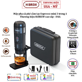 Máy pha cà phê cầm tay Espresso mini 3 trong 1, thương hiệu Mỹ HiBREW cao cấp H4A và H4B - HÀNG CHÍNH HÃNG