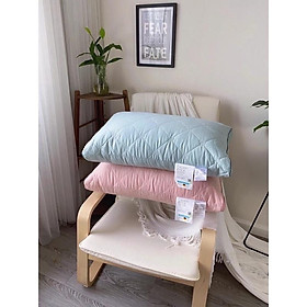 Mua Gối  2 Ruột Gối Lụa Cap Cấp { Loại 1} Mặt Gối Được Trần dầy dặn  Gối không xẹp kích thước 50x70cm