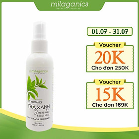 Xịt Khoáng Trà Xanh Cấp Nước, Ngăn Ngừa Mụn Milaganics (100ml)