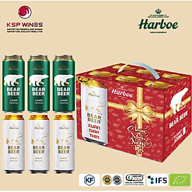 BIA GẤU HARBOE MIX 6 LON 2 LOẠI 