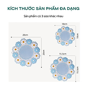 Mua Miếng lót ly cốc chống thấm nước bằng silicon cute hoa anh đào nhiều kích thước