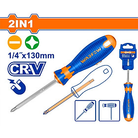 Mua  CHÍNH HÃNG  Tua vít 2 ĐẦU dẹp & bake 1/4 x130mm 2 trong 1 WADFOW WSS45M3