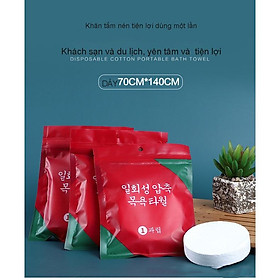 Mua Khăn nén tắm dùng một lần  khăn nén  bông tinh khiết  khăn mặt dày  khổ lớn 
