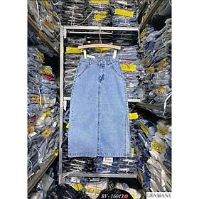 Chân váy jeans xẻ cá tính. Size S M L
