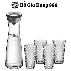 Bộ Bình Nước Thủy Tinh WMF BASIC 5 Món, Bộ Bình Ly Cao Cấp Trang Trí Bàn Tiệc, Nhập Đức
