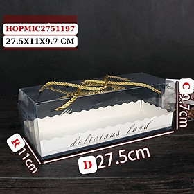 Mua Hộp Đựng Bánh Cuộn mousse trang trí MICA trong suốt có dây sang trọng