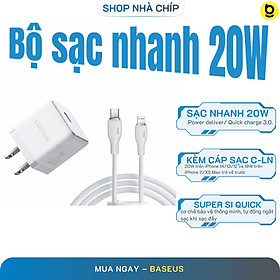 Mua Bộ Sạc Nhanh Baseus Palm 1C 20W kèm cáp C to Ln 20W dùng cho iphone 14/13/12/11/x/...Hàng Chính Hãng