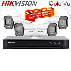 Mua Trọn bộ 4 camera HDTVI 2.0MP Colorvu HIKVISION Màu 24/24 - Hàng Chính Hãng - Lắp đặt miễn phí trong nội thành tại Thành Phố Hồ Chí Minh