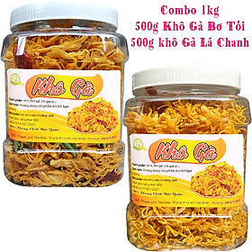  500G Khô gà lá chanh + 500G Khô gà bơ tỏi loại cay vừa