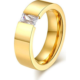 Nhẫn nam trơn 1 viên đá titan không đen tt 2372