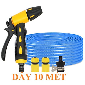 Mua Bộ dây vòi xịt nước rửa xe  tưới cây . tăng áp 3 lần  loại 7m  10m 206319 cút sập nối đen + tặng đai