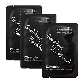 Bộ 3 Mặt nạ đẩy mụn đầu đen Ciracle Blackhead Off Cotton Mask (Ciracle Goodbye Blackhead) 5ml x3