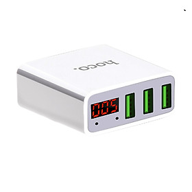 Mua Củ Sạc Siêu Tốc Sức Mạnh Vượt Trội 3 Cổng USB Có Màn Hình Kỹ Thuật Số Hoco C15 - Hàng Chính Hãng - Tặng quạt tịch điện cầm tay 13821