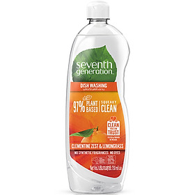 Nước Rửa Chén Gốc Thực Vật Seventh Generation Clementine Zest & Lemongrass Hương Cam Xả - 750Ml
