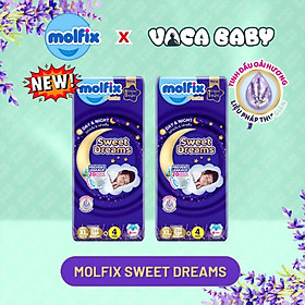 (New) Combo 2 Gói Tã bỉm QUẦN Molfix Sweet Dream siêu cao cấp với tinh dầu oải hương lavender cho bé size M/L/XL/XXL