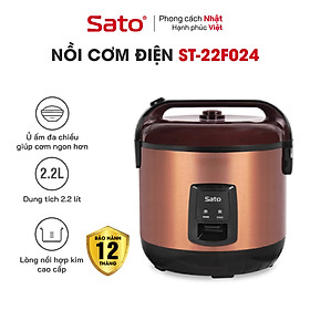 Nồi cơm điện 2.2L SATO 22F024 - Giúp nấu chín cơm dễ dàng, thơm ngon - Hàng chính hãng