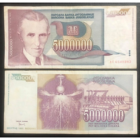 Mua Tiền xưa Nam Tư 5.000.000 dinara  quốc gia không còn tồn tại