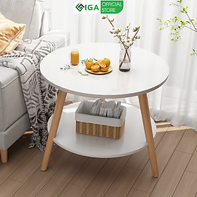 Mua Bàn Trà Cafe 2 Tầng Chân Gỗ Sồi