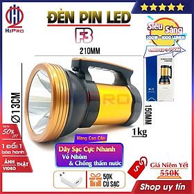 Mua Đèn pin cầm tay siêu sáng 200W F3 H2Pro LED trắng-pha đèn 13cm-chiếu xa 700m-Pin sạc (1 chiếc)  đèn pin led siêu sáng