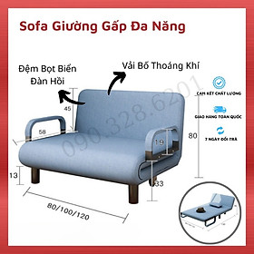 Giường sofa gấp đa năng 80cm, ghế sofa lười thư giãn kèm gối