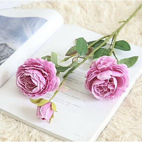 Cành hồng mẫu đơn giả trang trí nhà cửa decor hoa cô dâu hoa cưới