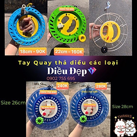 Tay quay thả diều ABS 18, 20, 26, 28cm sỉ lẻ diều thả giao màu ngẫu nhiên