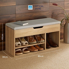 Mua Kệ Giày Gỗ Đa Màu Sonoma Oak Có Ghế Bọc Nệm Dài 80cm SIB Decor TG13