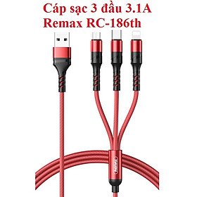 Mua Cáp sạc đa năng 3 đầu M+C+ip Remax RC186th (1.2m) _ Hàng chính hãng