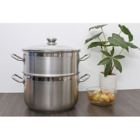 Bộ Nồi Xửng Hấp Fivestar 3 Đáy 26/28/30/32cm Chất Liệu Inox 430 Sáng Bóng, Bền Tốt, Ít Bị Oxy Hóa Bảo Hành 5 Năm- Hàng Chính Hãng