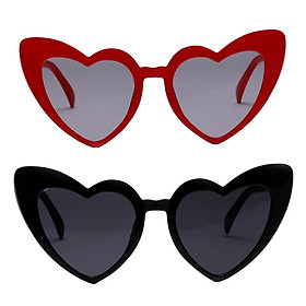 2x Womens Heart Frame Sunglasses Trendy Sun Glasses Shades UV400 Eyewear