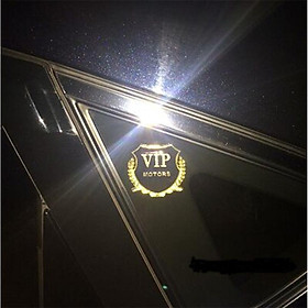 Logo xe Ô tô VIP MOTORS bông lúa,tặng khăn lau đa năng 206277