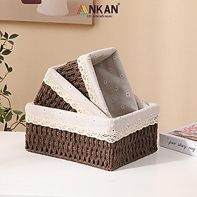 Giỏ Mây Đựng Đồ, Giỏ Đựng Đồ Ăn Vặt ANKAN, Phù Hợp Các Phòng Spa, Khách Sạn Và Trang Trí Trong Nhà