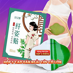 Hộp 12 Miếng Dán Ngải Cứu Tan Mỡ Eo Bụng Thon Gọn Detox Thải Độc Cơ Thể Hiệu Quả Tiện Lợi - Hộp Xanh 5 Dán Bụng Lớn