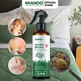 Bình xịt thơm phòng hỗ trợ ngăn ngừa ve bọ, rệp giường, mạt bụi KANOO, thành phần từ thảo dược tự nhiên. Bình xịt thơm phòng, hỗ trợ đuổi côn trùng