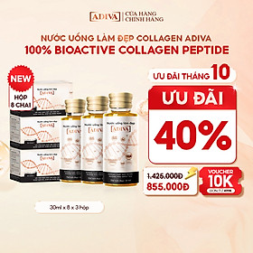 Combo 3 Hộp Nước Uống Làm Đẹp Collagen ADIVA- Giúp Làn Da Săn Chắc