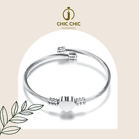 Lắc Tay Bạc Kiểu Dây Bện Ba Màu Sắc Bằng Thép Không Gỉ | Dây Chuyền Chic Chic C12