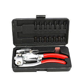 16PCS Multifunctional Punching Pliers Set Metal Stainless Steel Brass Aluminium Steel Sheets Leather Plastics Rubber Holes Puncher PVC Dipped Handles Depth Adjustable Manual Punch