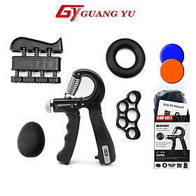 Combo 5 món dụng cụ tập tay kìm đếm số tự động, bộ tập gym hiệu quả GUANG YU - Màu Cam